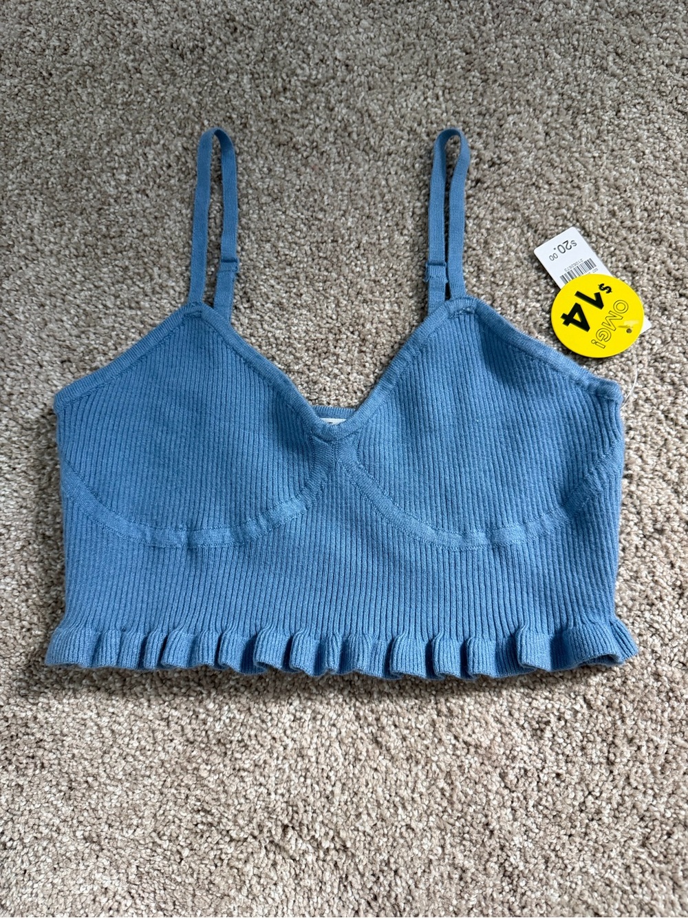 Ardene Blue Ribbed Knit Cami Top
